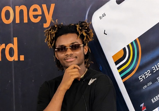 Jacob Mamasay Sinneh Sesay at the House of Stars Season 3 voting backdrop in Freetown